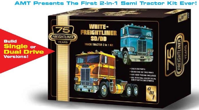AMT Model White Frtlnr 2'n1 Cabover 1:25 AMT 1046