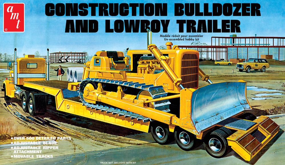 AMT Model  1218  Lowboy Trailer & Bulldozer Combo Skill 3