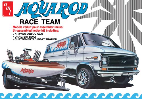 AMT Model  1338  Aqua Rod Race Team 1975 Chevy Van Race Boat & Trailer