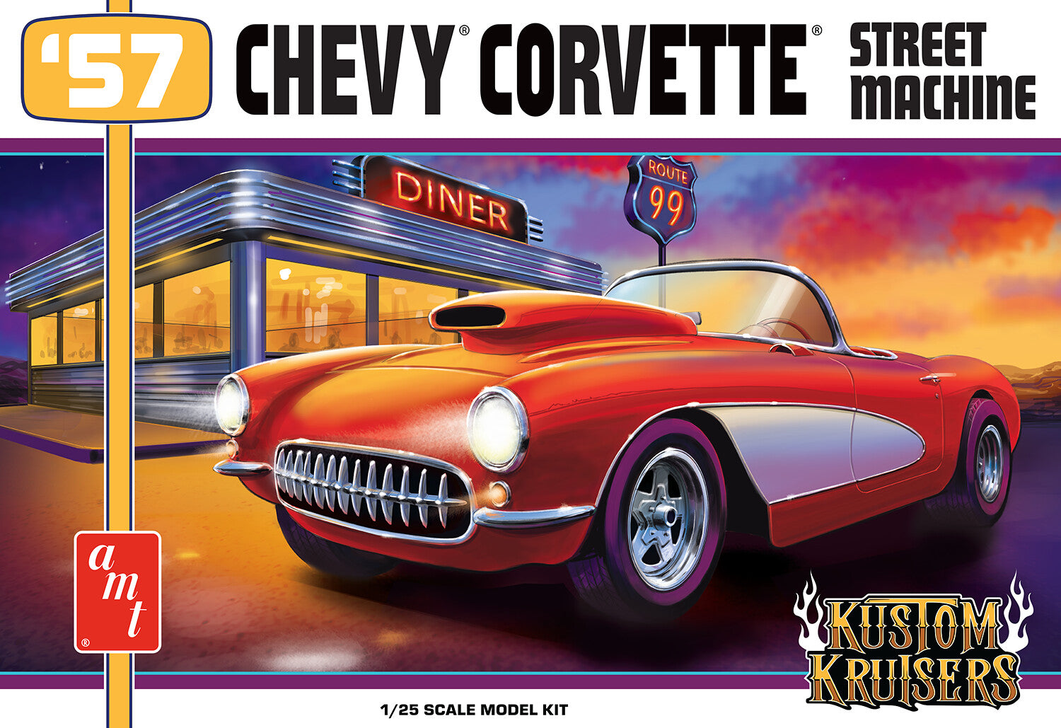 AMT Model  1498  1957 Chevy Corvette Street Machine Skill 2