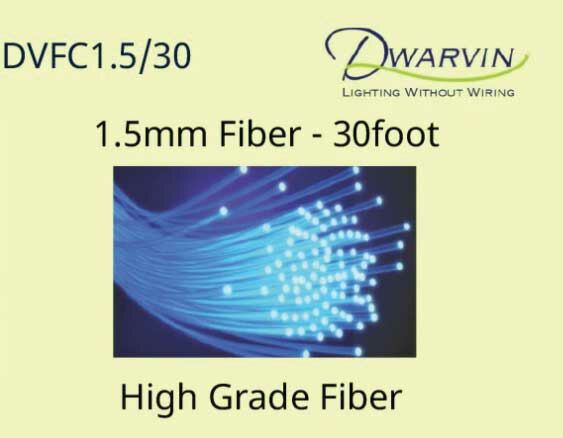 Dwarvin DVFC1.5 30' 1.5mm End Glow Fiber Optic dwv 99074
