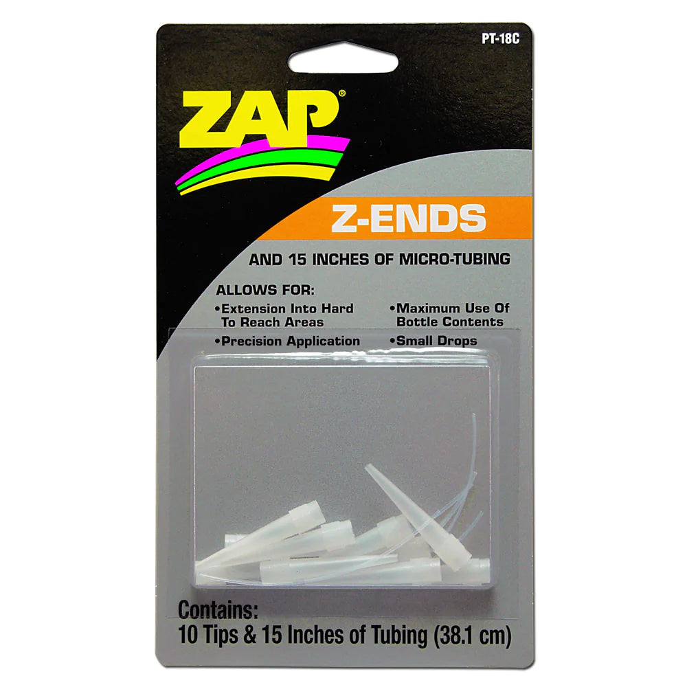 Pacer / Zap CA Glue 18 Z-Ends & Teflon Tubing