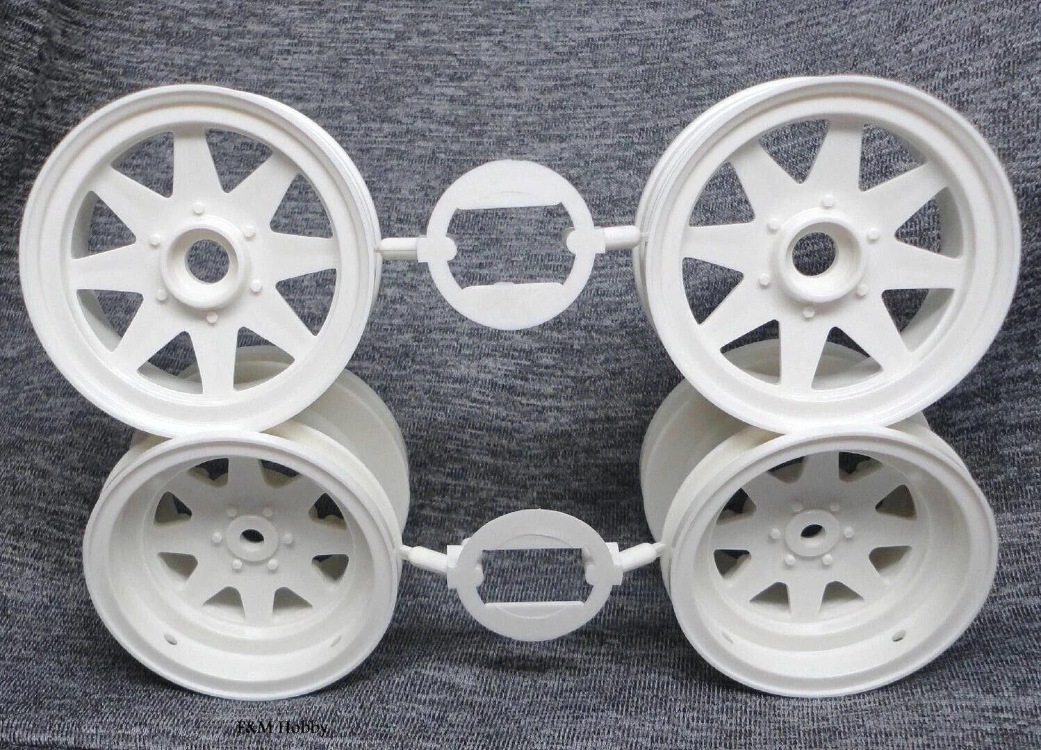 Tamiya 58643 2017 Grass Hopper II 4 piece rim set, Front & Rear New From The Kit - Grasshopper II