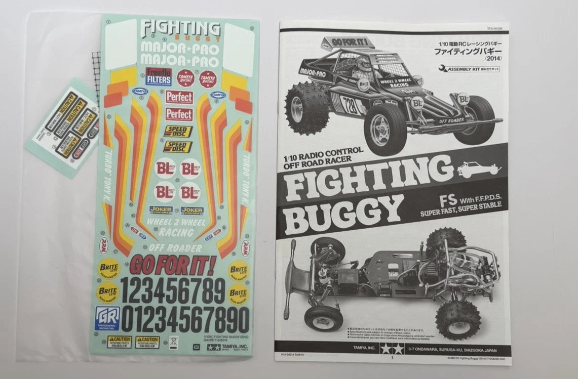 New Tamiya 2014 Fighting Buggy 84389 Sticker Sheet & Instruction Manual