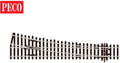 Peco Model Train SLE95 HO Turnout Medium Rad R/H Electrofrog