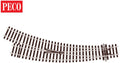 Peco Model Train SLU76 HO Code 100 Curved Turnout Sma Rad RH UNI
