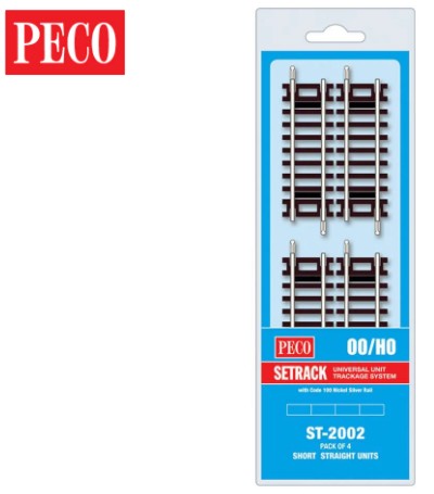 Peco Model Train ST2002 HO PECO-Set-OO/HO-Track C100 MP Short Straight (4)