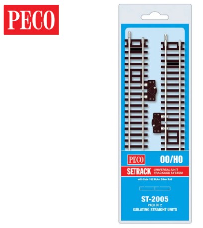 Peco Model Train ST2005 HO PECO-Set-OO/HO-Track C100 MP Isolating Standard Straight