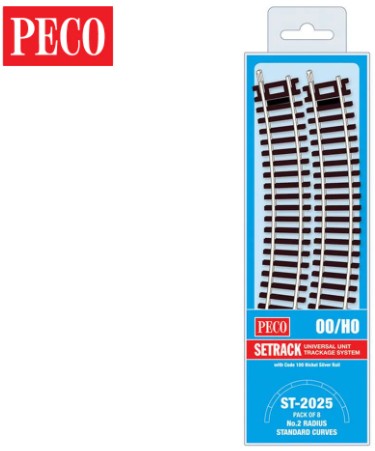Peco Model Train ST2025 HO PECO-Set-OO/HO-Track C100 MP No.2 Radius Standard Curve (