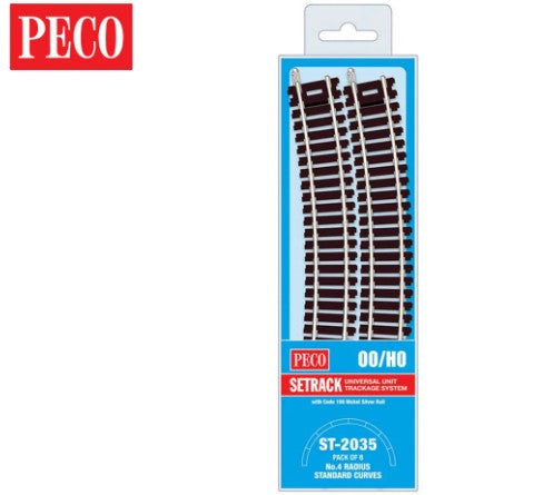 Peco Model Train ST2035 HO PECO-Set-OO/HO-Track C100 MP No.4 Radius Standard Curve (