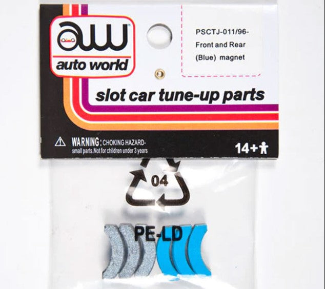 Auto World HO SLOT CAR Thunderjet Front Rear Blue Magnets (Pair) Part PSCTJ-011